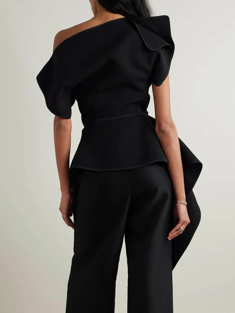 Unique Classic High-Waisted Pocket Straight-Leg Pants