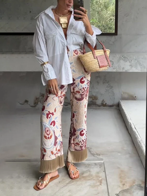 Casual Oversized White Button-Up Shirt