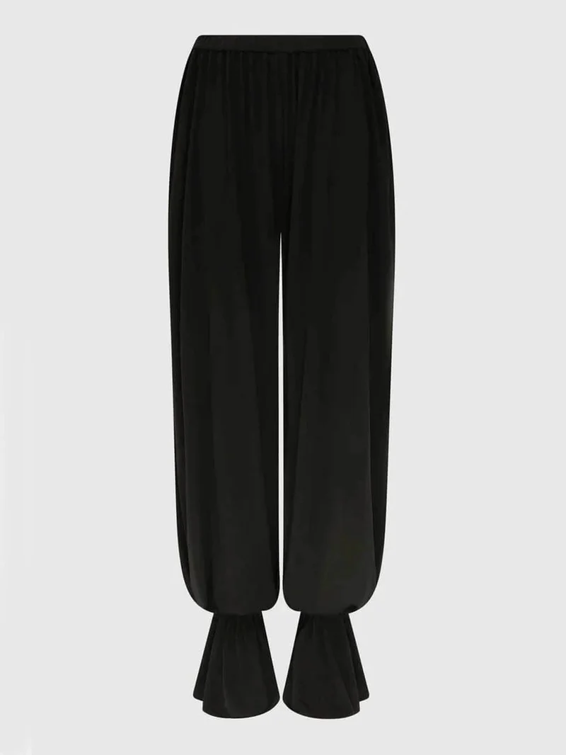 Casual Ruched Pocket Elastic Waistband Pants
