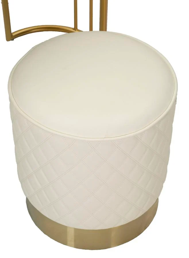 Bureau blanc avec tabouret assorti – Mobilier de chambre Sharon avec plateau en marbre