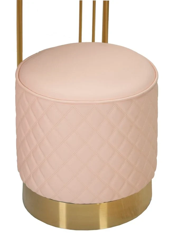 Bureau rose avec tabouret assorti – Mobilier de chambre Sharon avec plateau en marbre