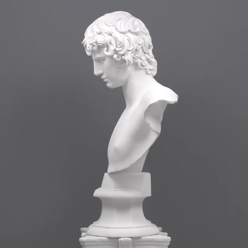 Buste d'Antinoüs (grande) - grande sculpture en marbre blanc