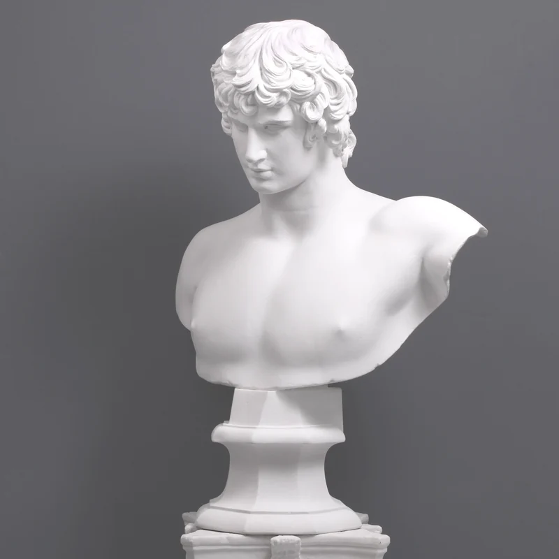 Buste d'Antinoüs (grande) - grande sculpture en marbre blanc