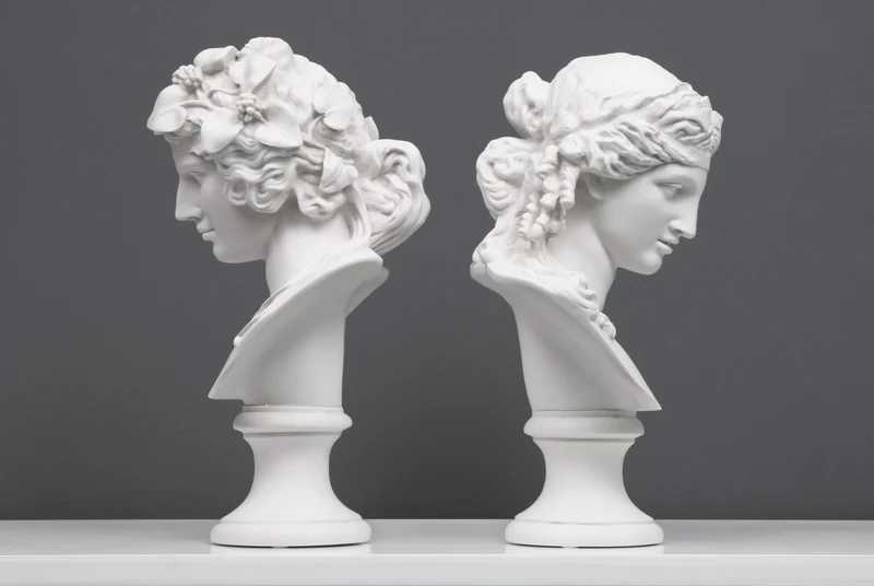 Buste d'Antinoüs et d'Ariane - sculpture en marbre