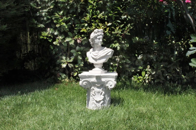 Buste d'Apollon - grande sculpture en marbre blanc