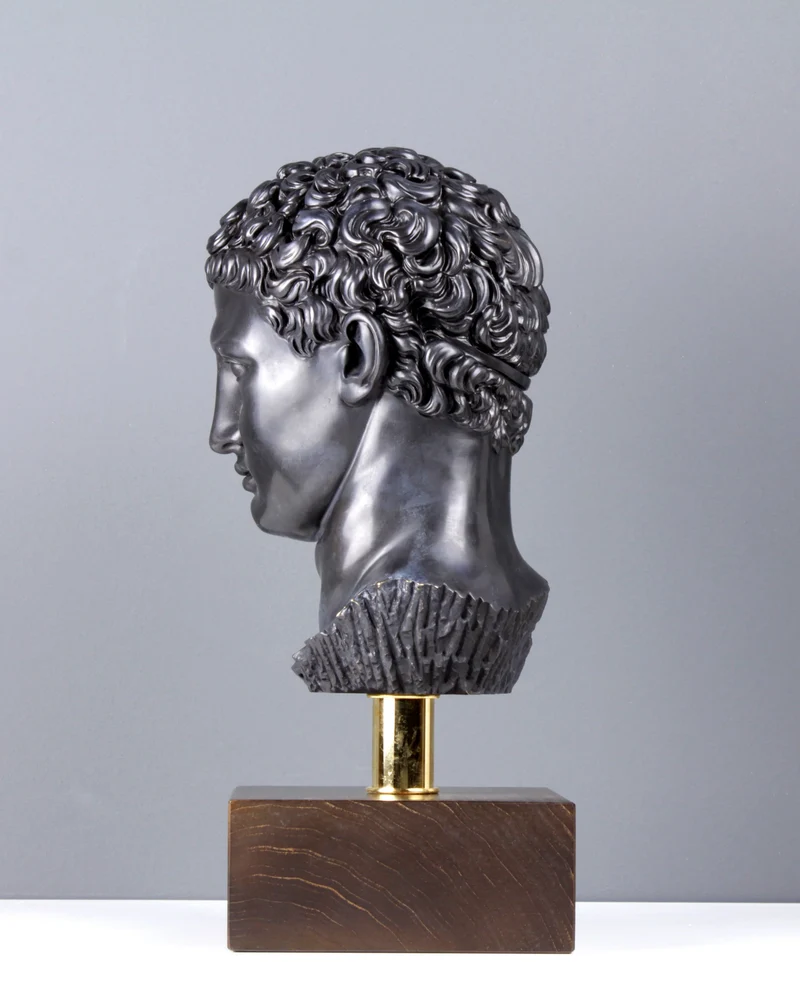 Buste d'Hermès - Dieu olympien (bronze) - sculpture en marbre