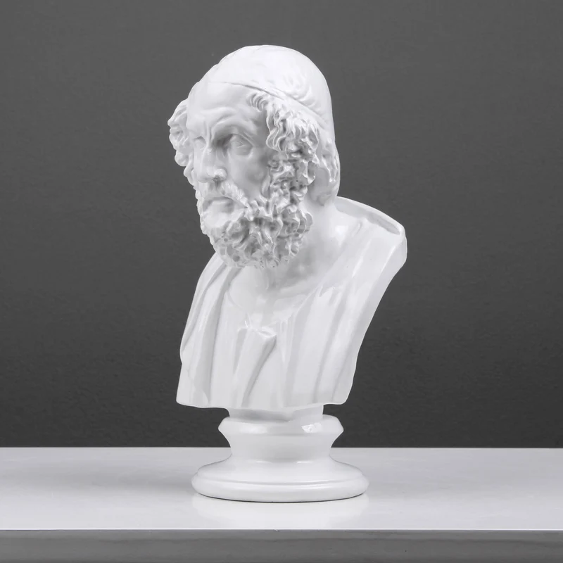 Buste d'Homère (statue en résine blanche)