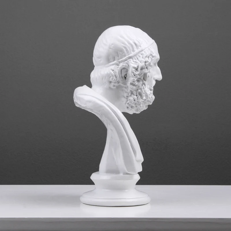 Buste d'Homère (statue en résine blanche)
