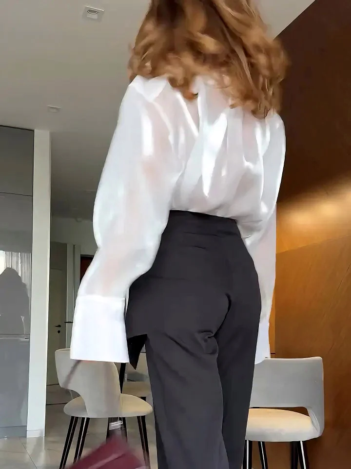 Elegant High-waisted Wrap Skirt With Layered Pants