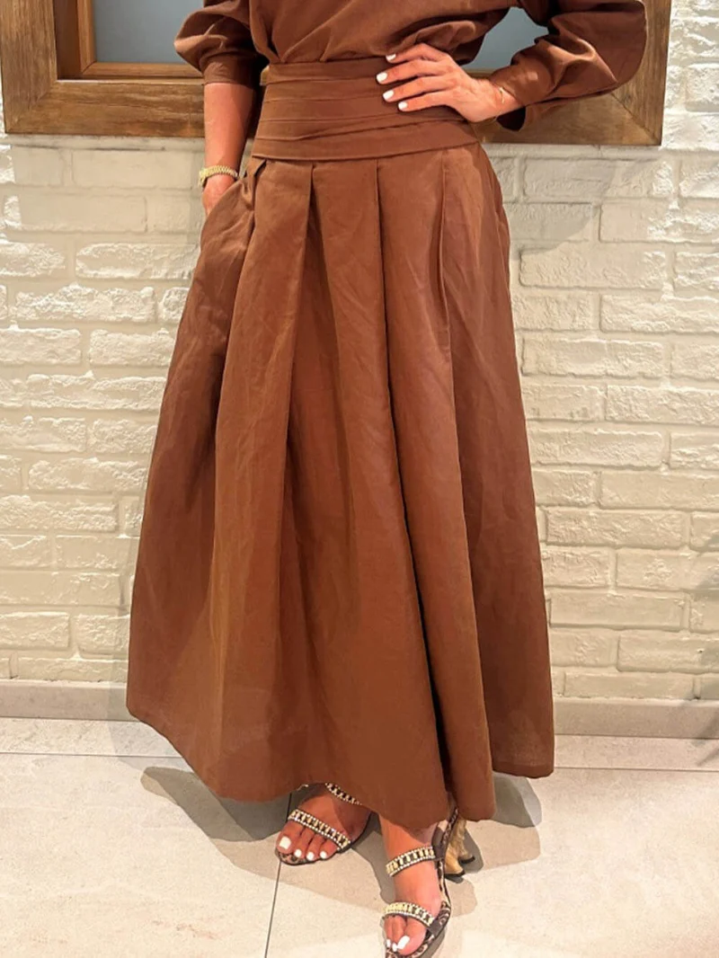 Retro Linen Drop-Shoulder Oversized Top