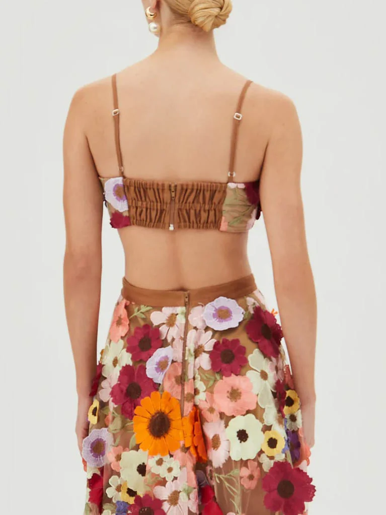 Exquisite Floral Embroidered Tank Top