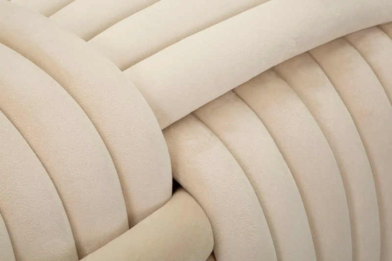 Banc en velours crème – Siège rembourré Sofy
