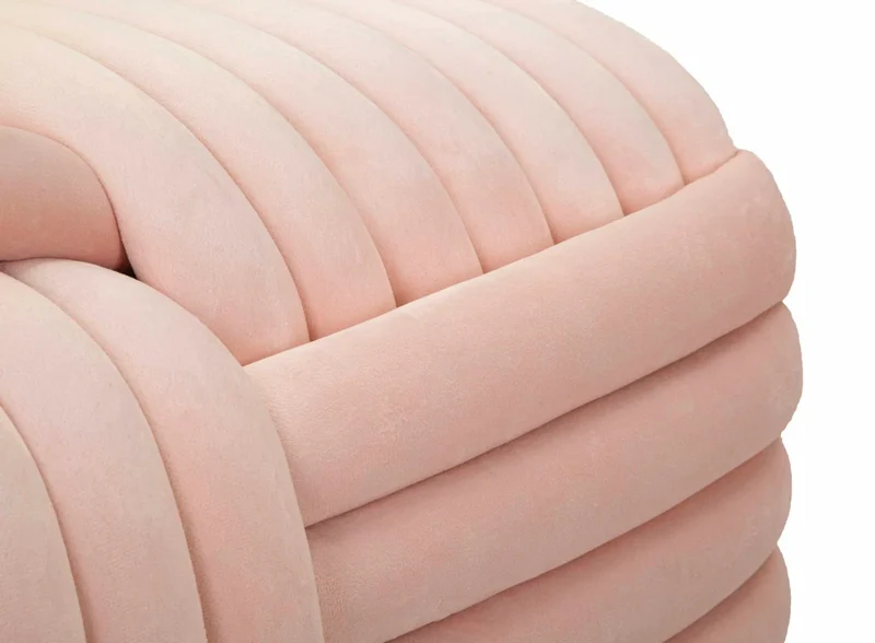 Banc en velours rose – Siège rembourré Sofy