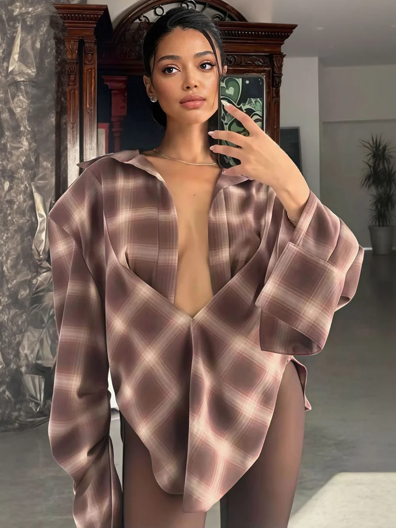 Exquisite Vintage Plaid Long-sleeved Shirt