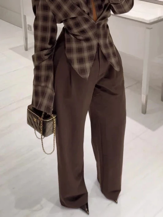 Exquisite Pleated Pocket Blazer Pants