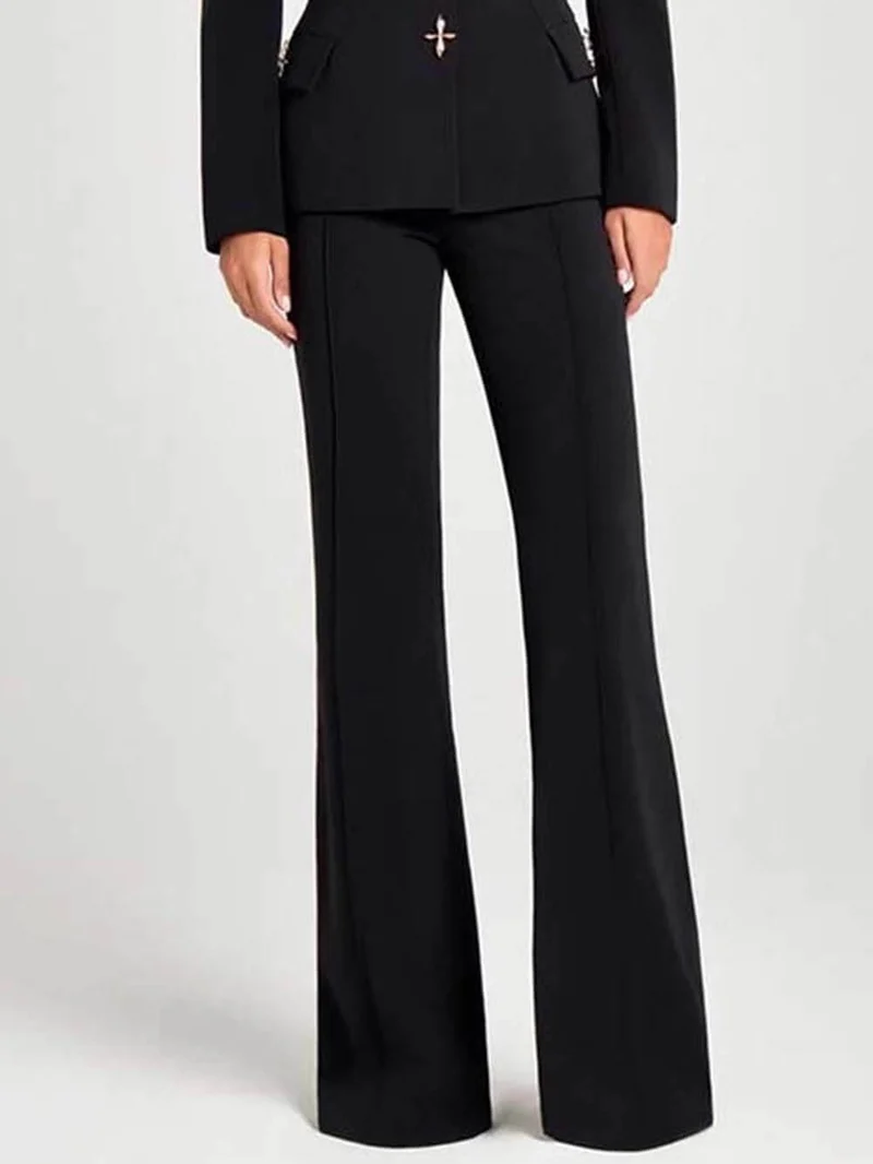 Fashion Casual High-Waist Pocket Trousers