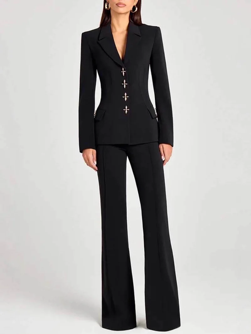 Fashion Casual High-Waist Pocket Trousers