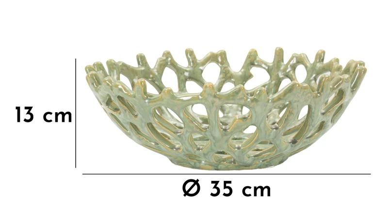 Bol décoratif vert en forme de corail – Bol décoratif moderne
