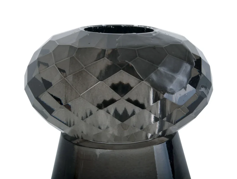 Bougeoir Noir de Luxe – Art en Verre Cône Duo
