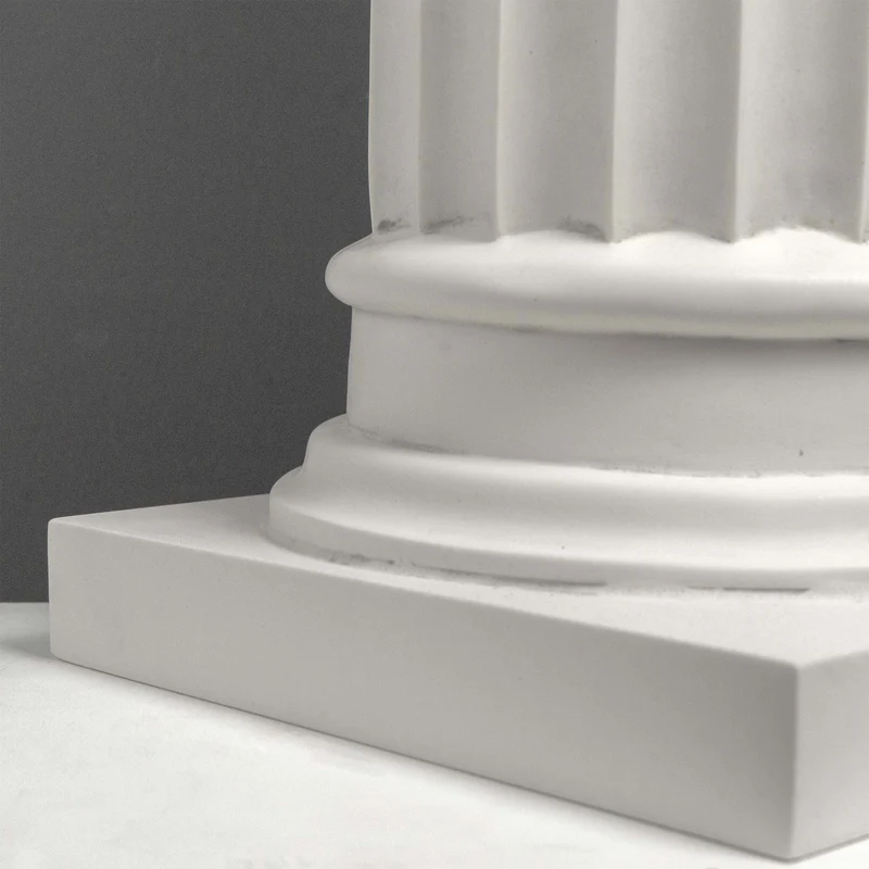 Colonne cannelée pour buste – Socle décoratif classique blanc