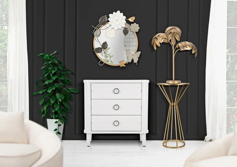 Commode en bois blanc avec tiroirs – Rangement pour chambre à coucher Shine