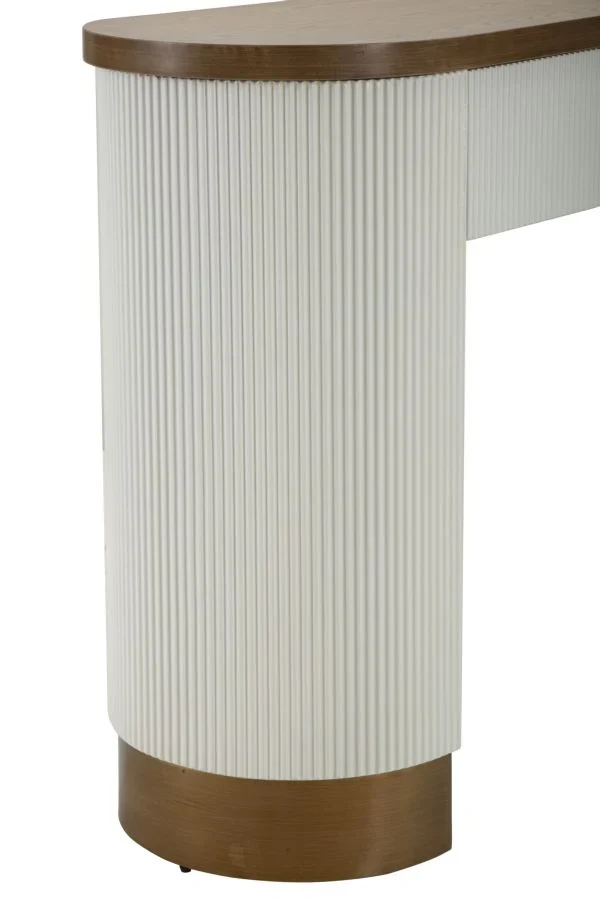Console blanche avec accents en bois – Tolosa Modern Entryway