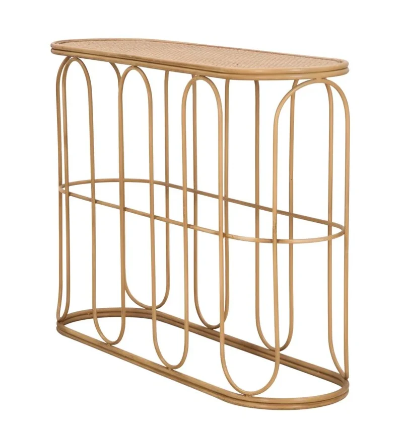 Console en bois avec design à lattes – Samui Entryway