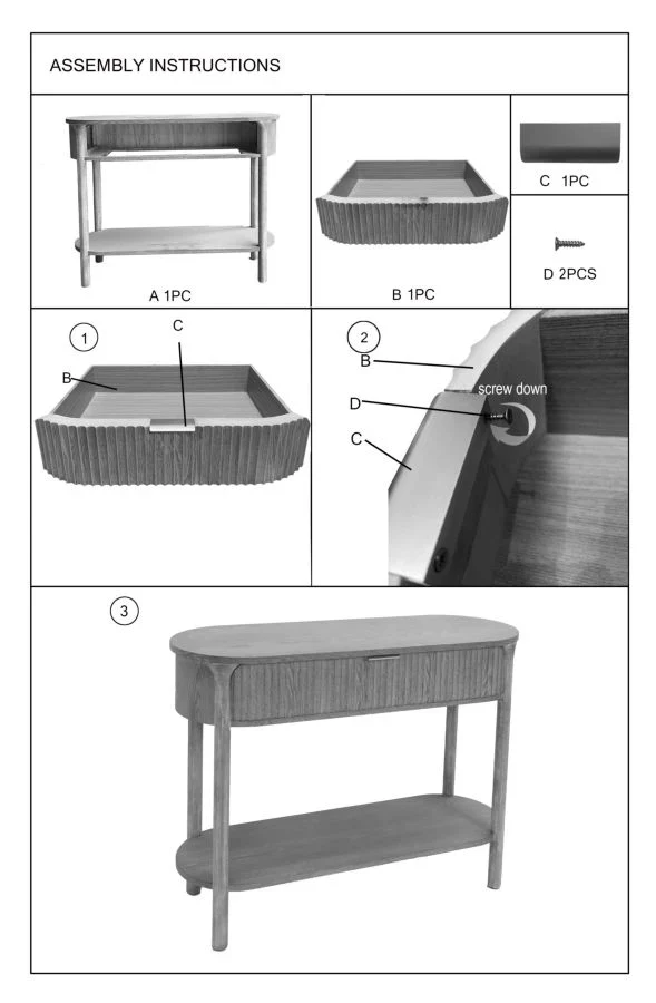 Console en bois avec rangement – Entrée moderne Gothenburg