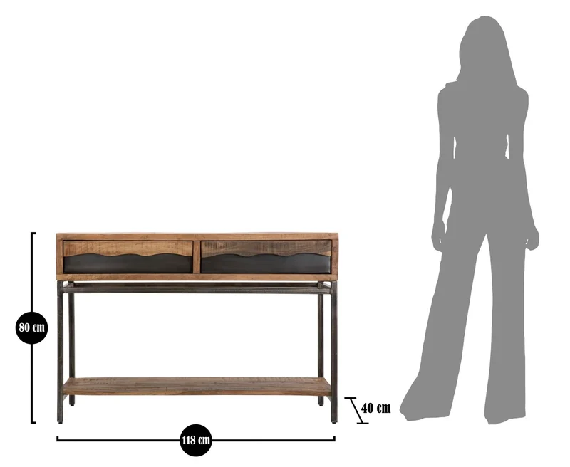 Console en bois avec tiroirs – Meuble d'entrée Yellowstone