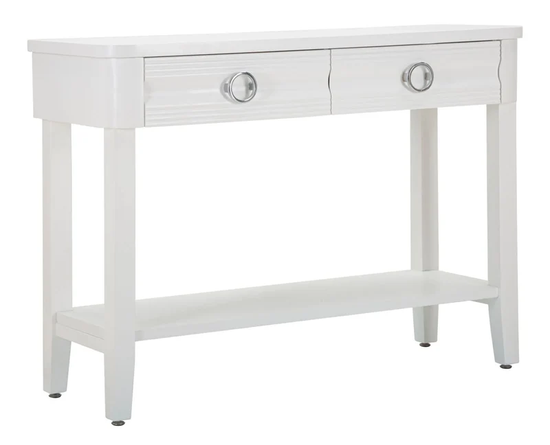Console en bois blanc avec tiroirs – Collection Shine