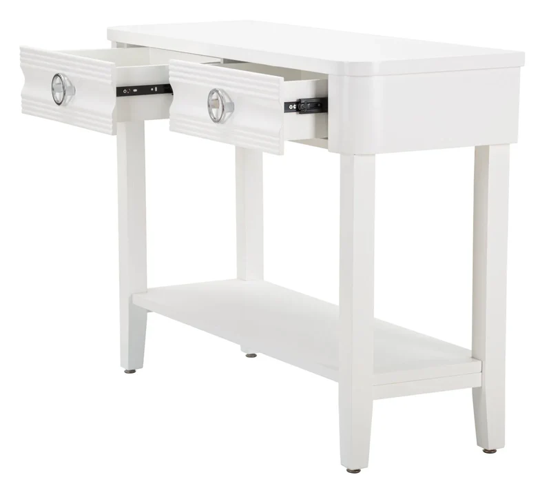 Console en bois blanc avec tiroirs – Collection Shine