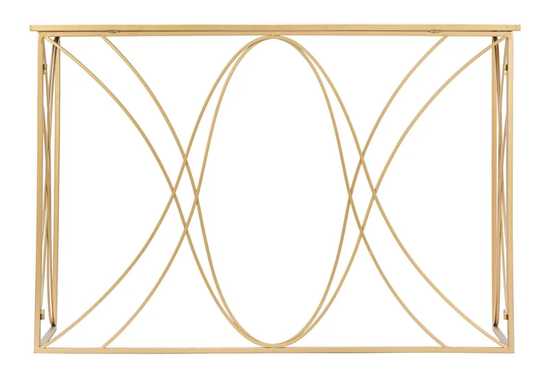 Console en verre avec cadre doré – Table d'entrée moderne Exy