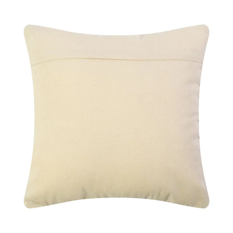 Coussin Beige Scène Forestière avec Cerf et Biche (Imprimé et Brodé)
