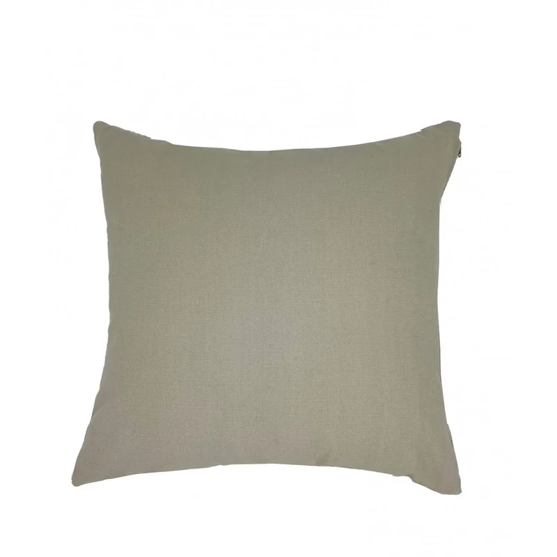 Coussin Blanc – Tigre Oriental et Fleurs (Tissage Jacquard)