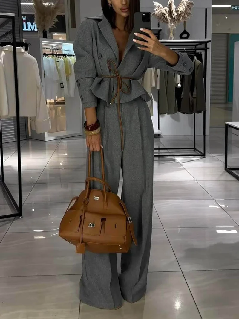 Classic Pleated High-Waist Straight Pants