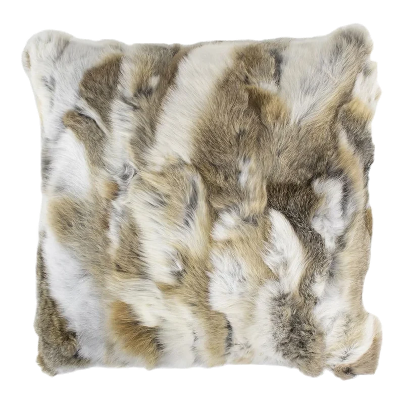 Coussin en Fourrure de Lapin Beige (Oryctolagus cuniculus)