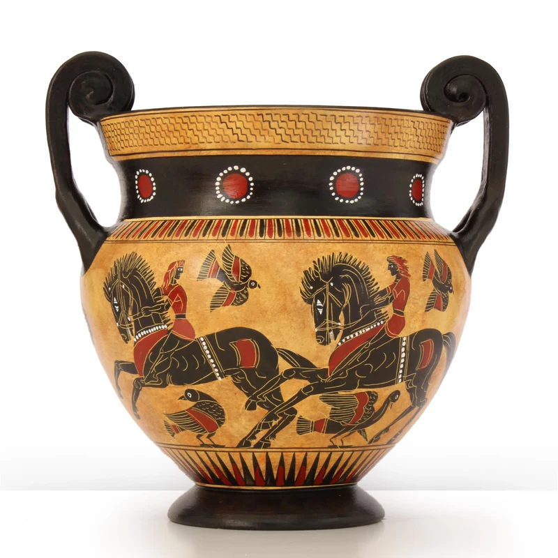 Cratère grec avec Achille et Hector à figures noires