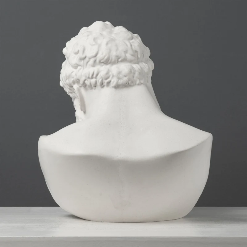 Buste d’Hercule – Héros Grec de la Force et de la Puissance – Sculpture en Marbre