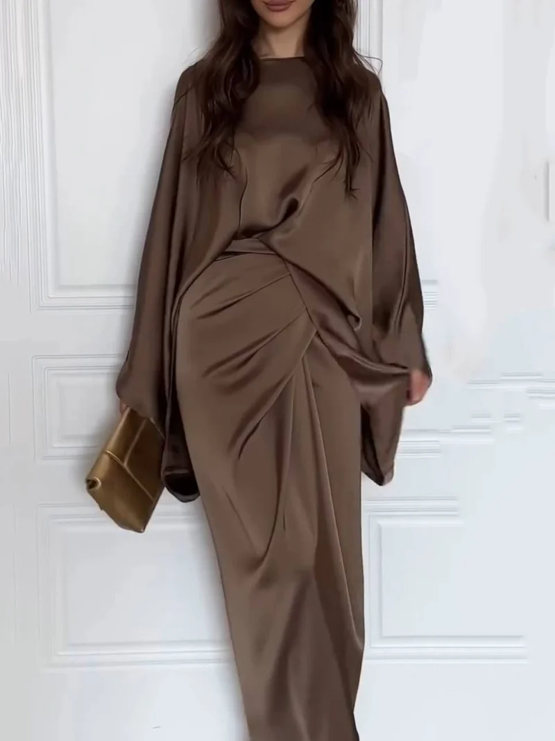 Minimalist Loose Shirt And Lace-up Skirt Suit-Shirt
