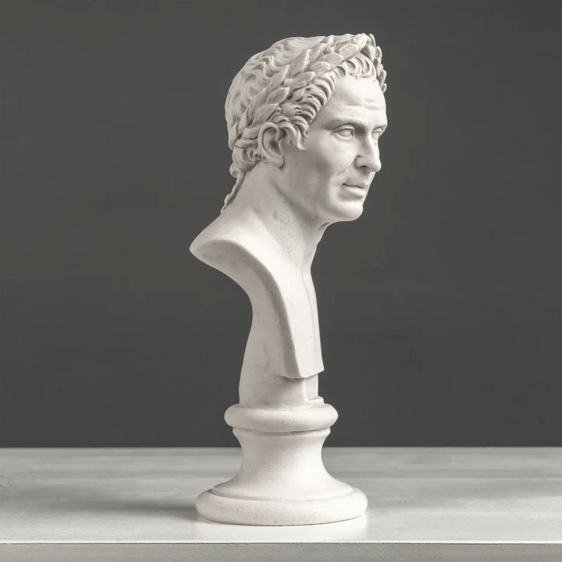 Buste Jules César – Avec couronne de laurier de victoire