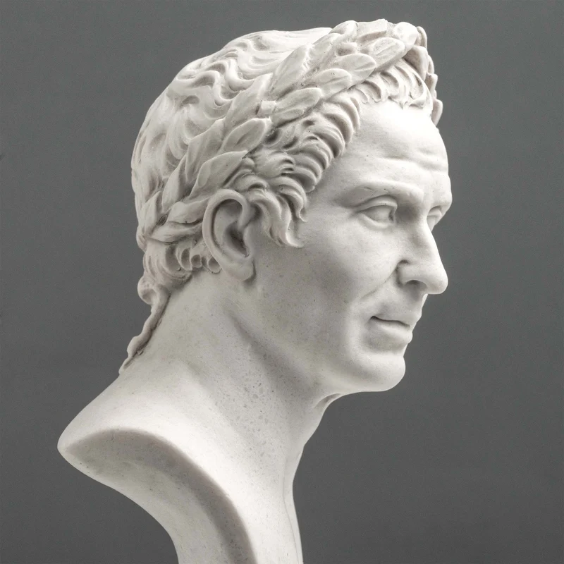Buste Jules César – Avec couronne de laurier de victoire
