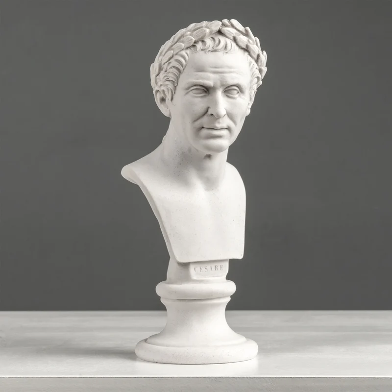 Buste Jules César – Avec couronne de laurier de victoire