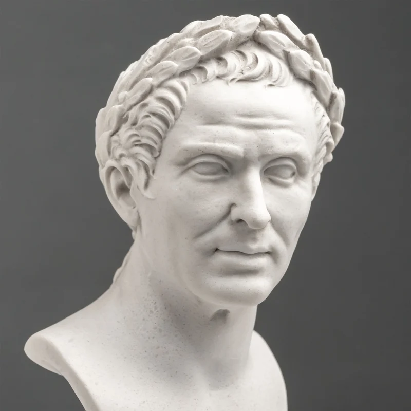 Buste Jules César – Avec couronne de laurier de victoire