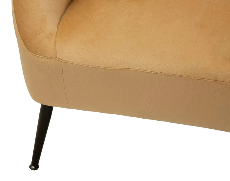 Canapé en velours beige avec coussins – Canapé 2 places Browy