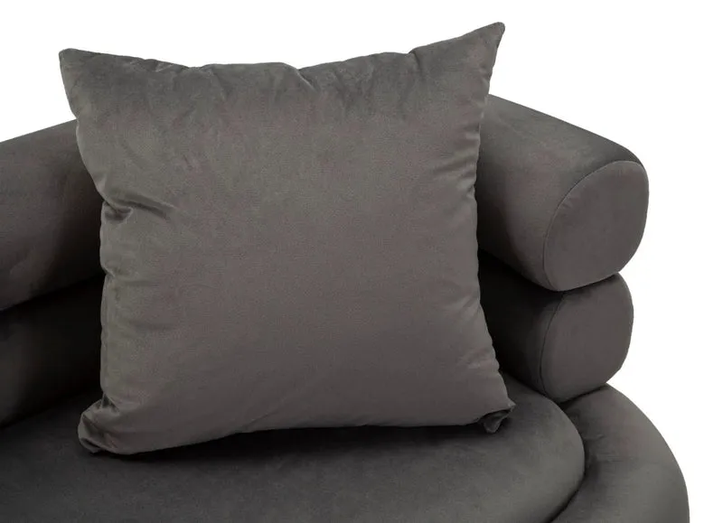 Canapé en velours gris graphite avec coussins – Canapé 2 places Silvery Plus
