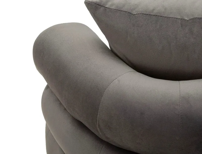 Canapé en velours gris graphite avec coussins – Canapé 2 places Silvery Plus