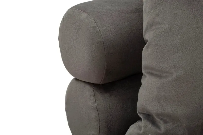 Canapé en velours gris graphite avec coussins – Canapé 2 places Silvery Plus