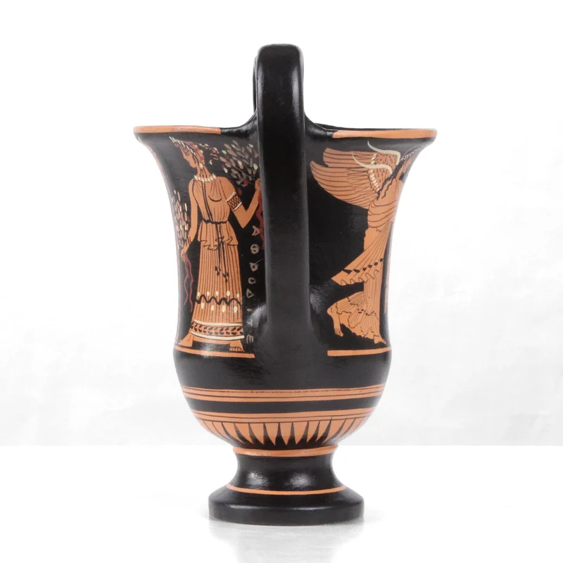 Canthare grec avec Niké et Zeus à figures rouges