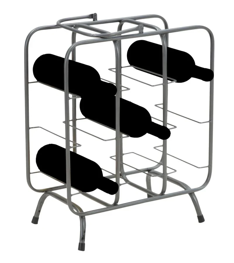 Casiers à vin en métal gris – Support carré pour 9 bouteilles