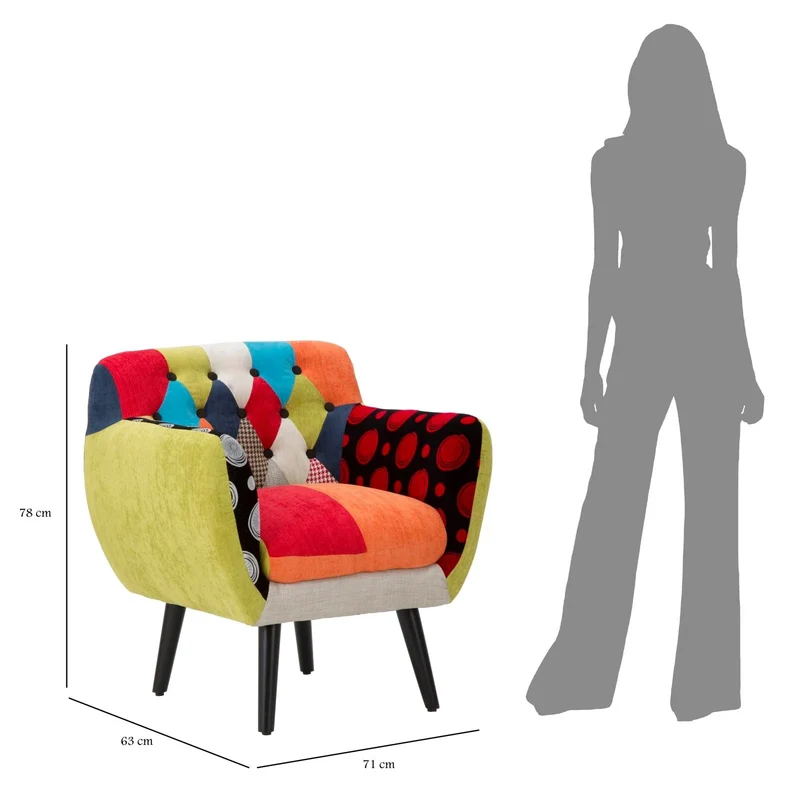 Chaise à accoudoirs colorée pour salle de jeux d’enfants